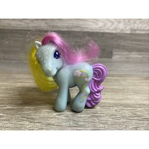 My Little Pony McDonalds‎ Toy Blue Pony Plastic Tail Rainbow Hair 2008